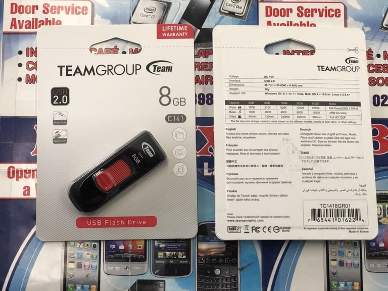 Team Group Digital 8GB Data Traveler 2.0 USB Flash Drive - Black