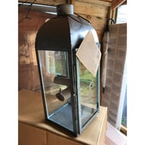 Large galvanised steel and glass outdoor/indoor lantern. NEW