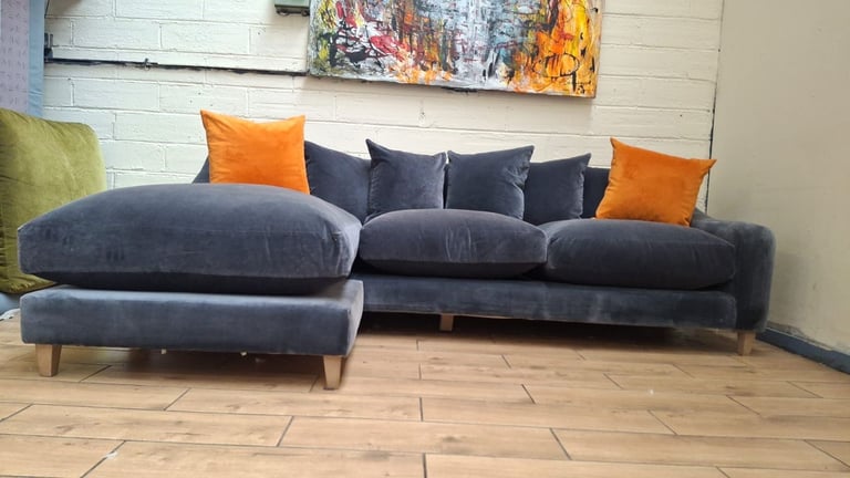 Loaf Oscar extra large corner sofa in grey velvet RRP £3500