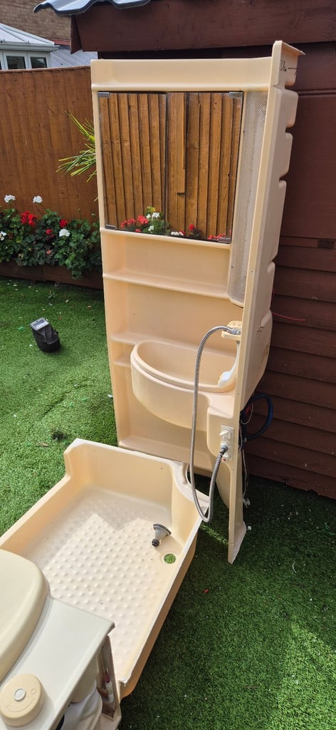 Whole complete toilet unit for camper conversion.