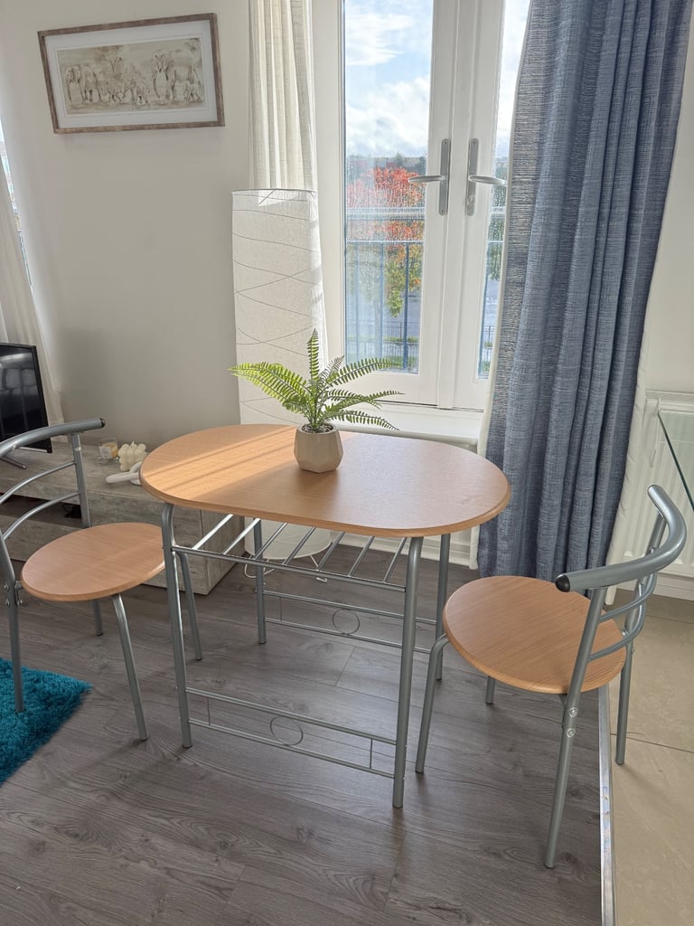 image for Space-saving dining table x 2 chairs