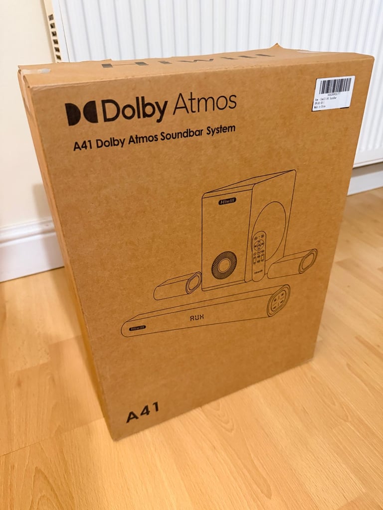 Hiwill A41 300W 4.1ch Dolby Atmos Soundbar + 2 Front Surround + Subwoofer (Brand New)
