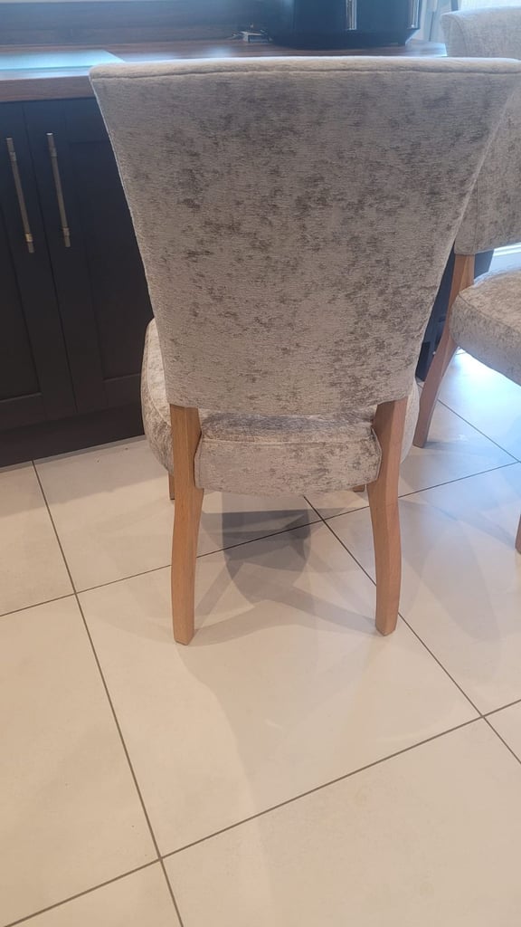 Oak Grey Fabric Dining Chairs