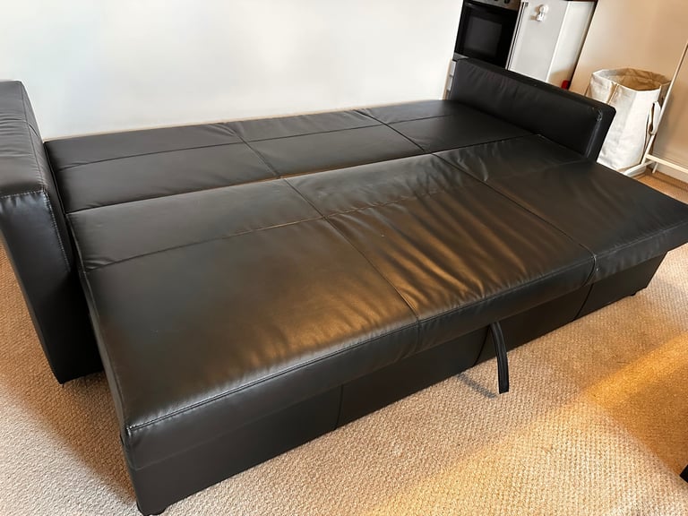 IKEA FRIHETEN 3-Seat Sofa Bed – Bomstad Black Leather