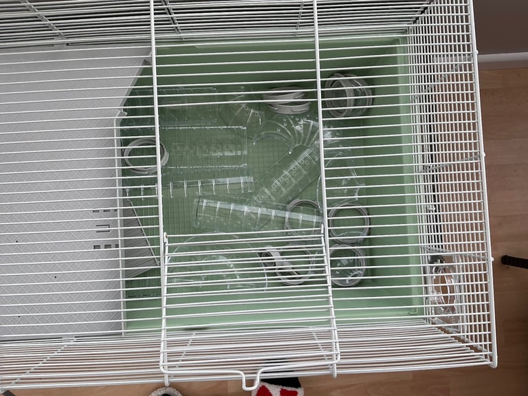 Pets at home habitat one dwarf hamster and mouse cage with tube set sage green