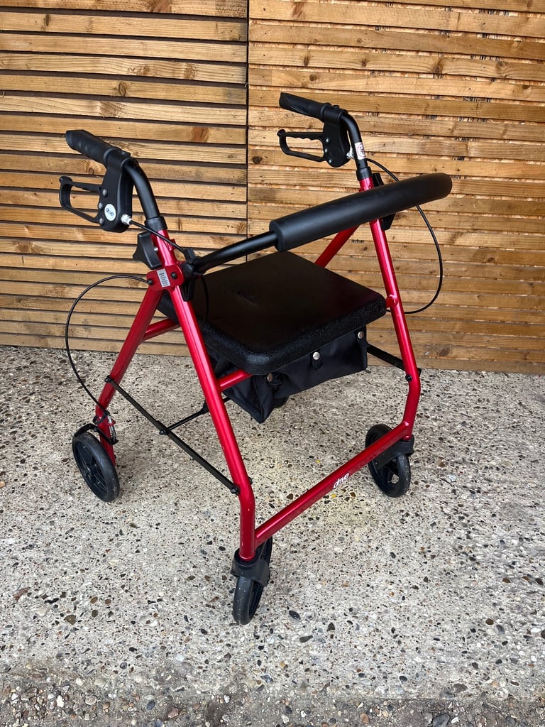 image for Drive R8 Red Lightweight Aluminium Rollator With Seat..