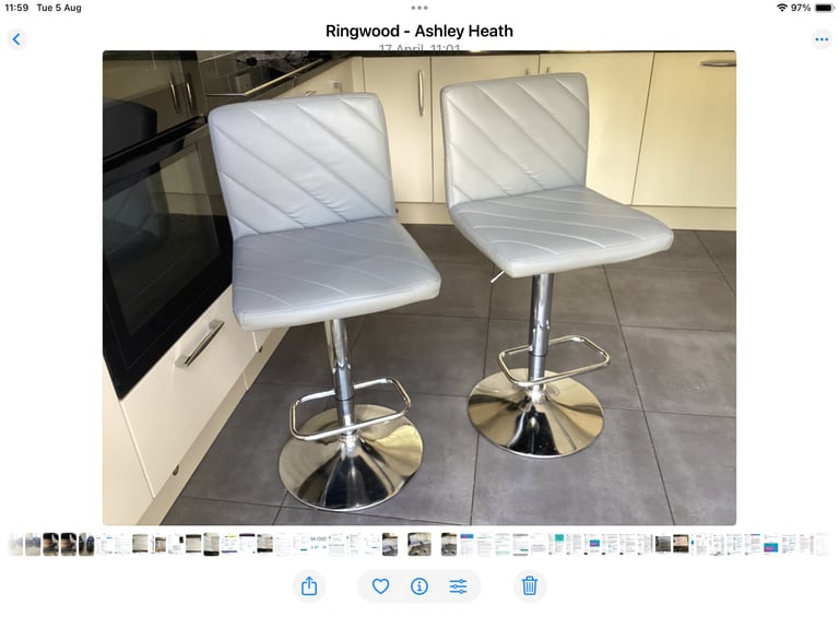 image for Bar stools  grey faux leather 