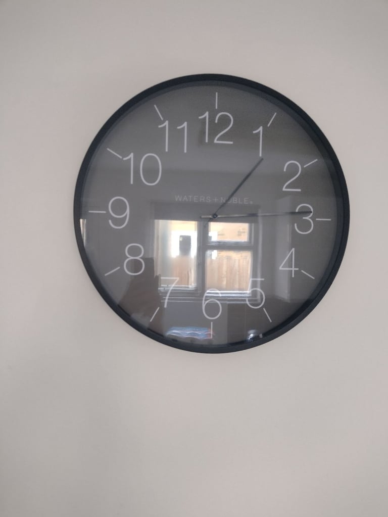 image for Modern Clock Black and Grey 48cm