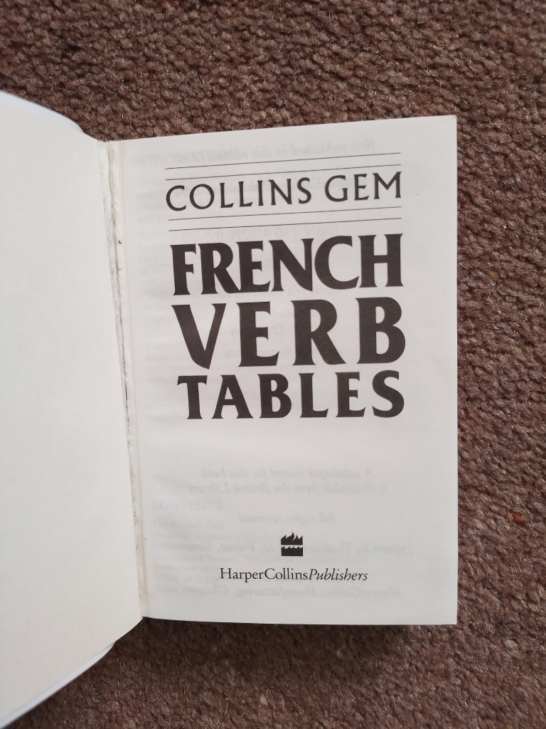 FRENCH Verb Tables (COLLINS GEM) & HARRAP'S FRENCH Grammar Revision.