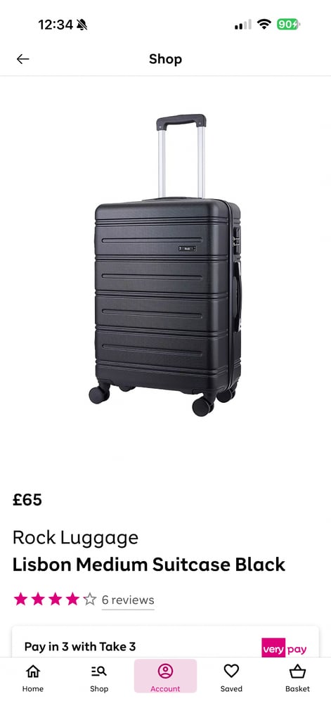 Rock Luggage Lisbon Medium Suitcase Black