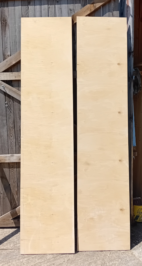 image for 4 pieces of NEW 18mm B/BB Grade Birch Plywood 8ft x 21¼in (2440mm x 540mm) 👌