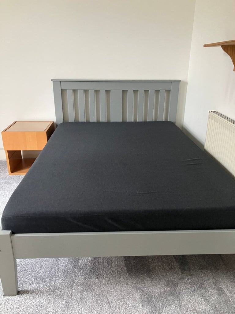 image for Double wooden grey bed