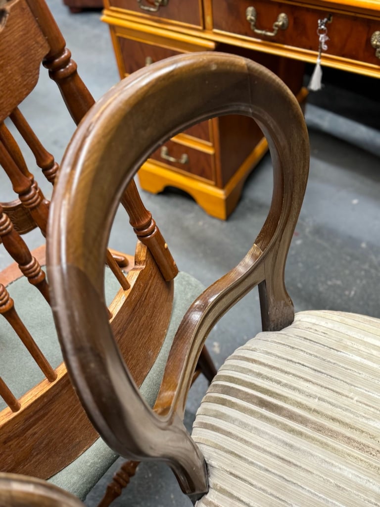 2 gorgeous vintage balloon back chairs.