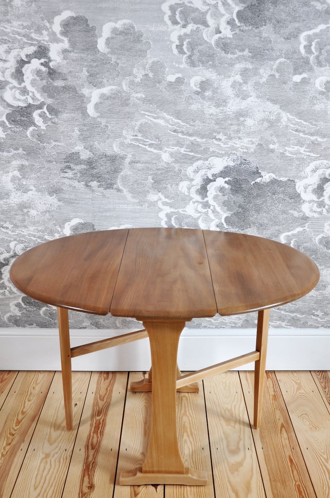 RENOVATED Vintage Retro 60's Ercol Oval Circular Drop Leaf / Gate Leg / Extending Plank Dining Table