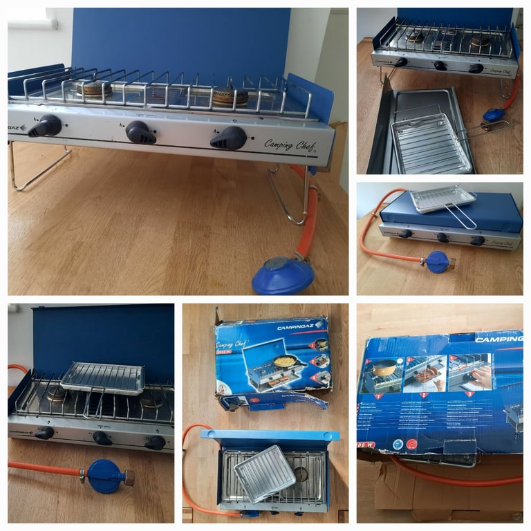 Campingaz 5800W Camping Gas Stove Including Hose And Grill Pan Hardly Used 