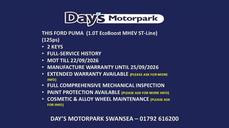 2023 Ford Puma 1.0 EcoBoost Hybrid mHEV ST-Line 5dr HATCHBACK PETROL Manual