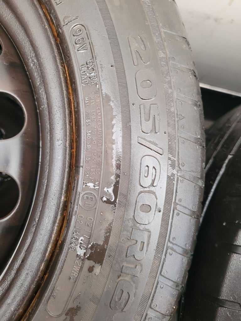 4x ford 5x 108pcd wheels and good tyres size 205 60 16 