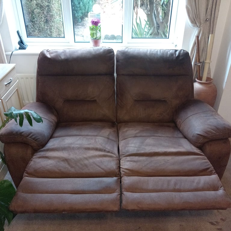 2 and 3 seater suede leather 
