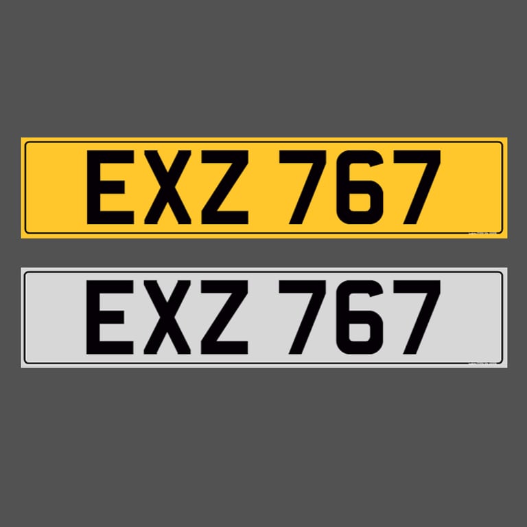 image for EXZ 767 - Dateless Cherished Registration Number Plate