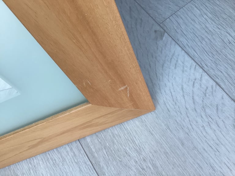 Wooden rectangular shaped mirror 