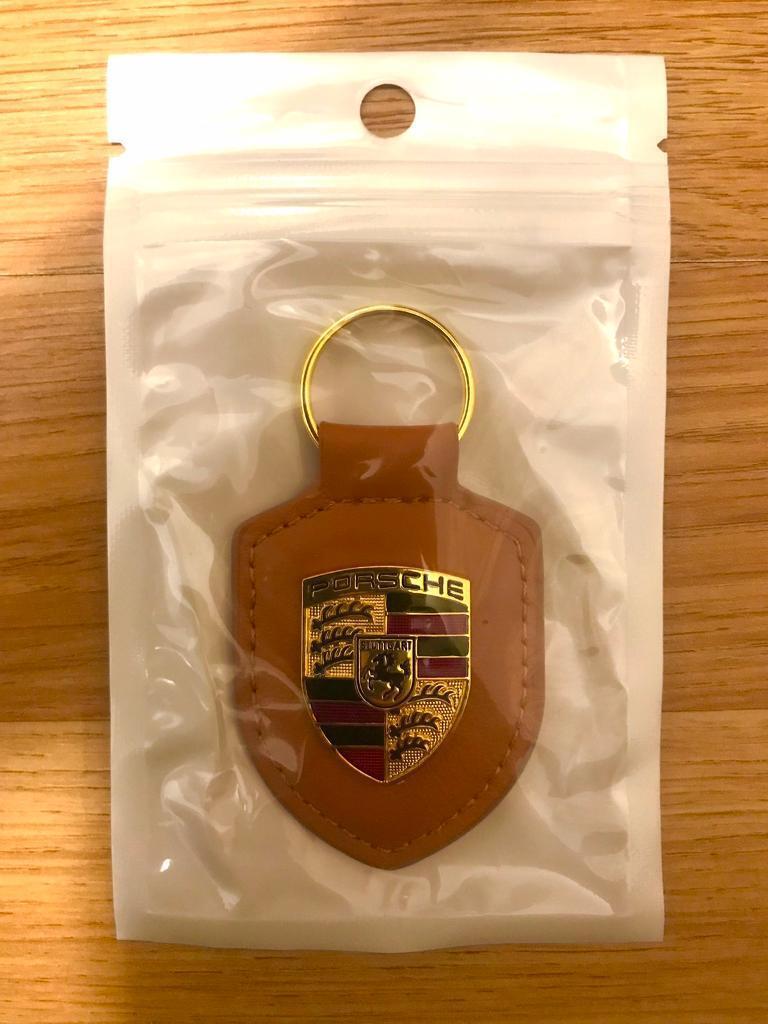 Buy New Genuine Porsche Leather Key Fob Keyring Keychain Emblem (Black) Crest In Lake Mary