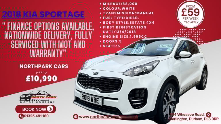 2018 Kia Sportage 2.0 CRDi GT-Line 5dr [AWD] 4x4 Diesel Manual
