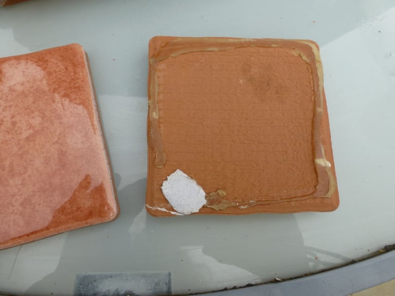 Brand new handmade 10cm square wall tiles Blue orange and green available