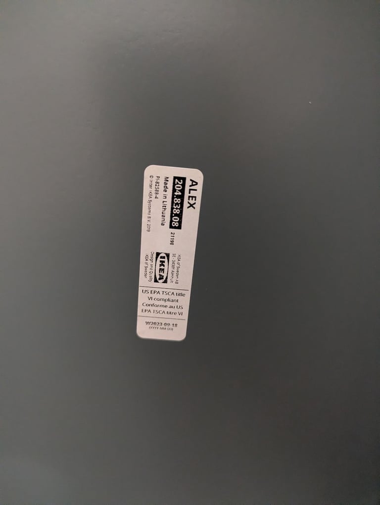 Ikea Alex desk assembled - colour grey turquoise 