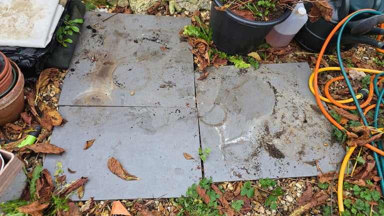 image for 3x big tiles. Gray color. Mirror finish.