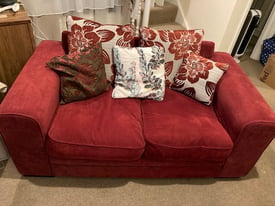 Free 2 Seater Sofa in Deep Red
