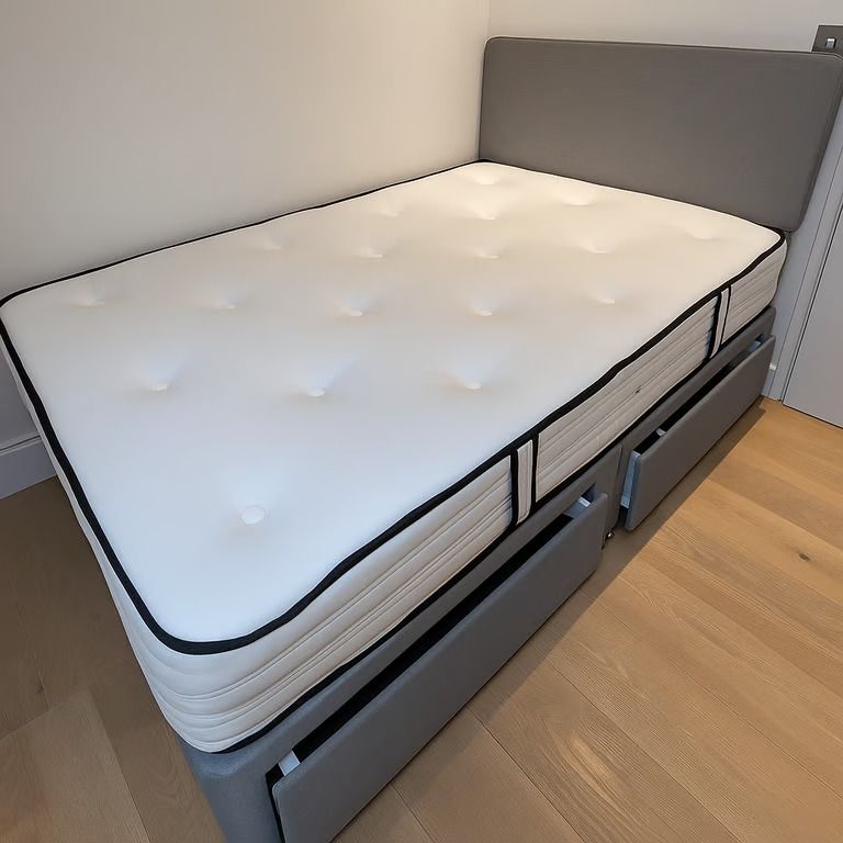 image for  DIVAN 4FT6 Double Bed Base With Storage + Mattress Included -Limited 20% Off **