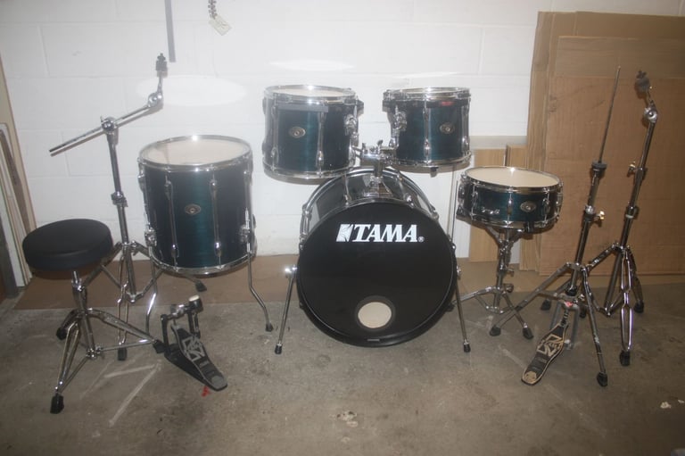 Vintage Tama Rockstar Custom Blue 5 Piece Drum Kit 22in Bass + All Hardware Included ~ £475 ono