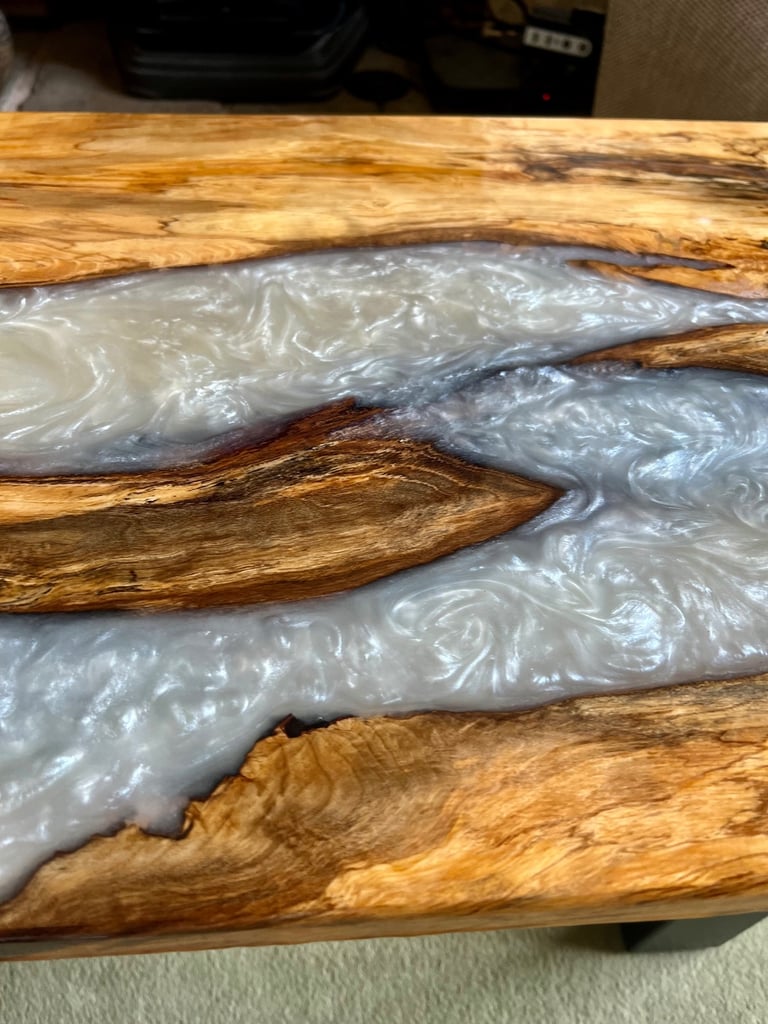 Bespoke coffee table with epoxy resin