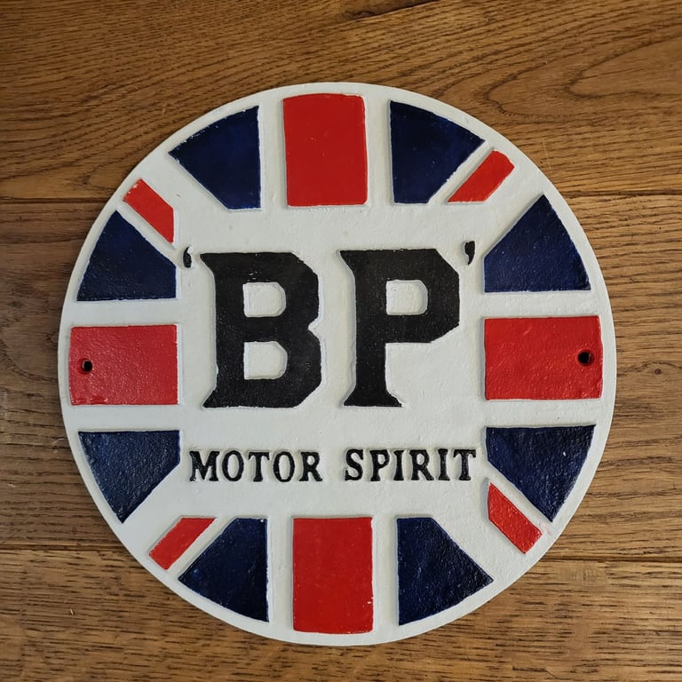 image for BP Motor Spirit Cast Iron Sign - New 