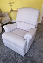 Single silver grey cloth fabric recliner chair