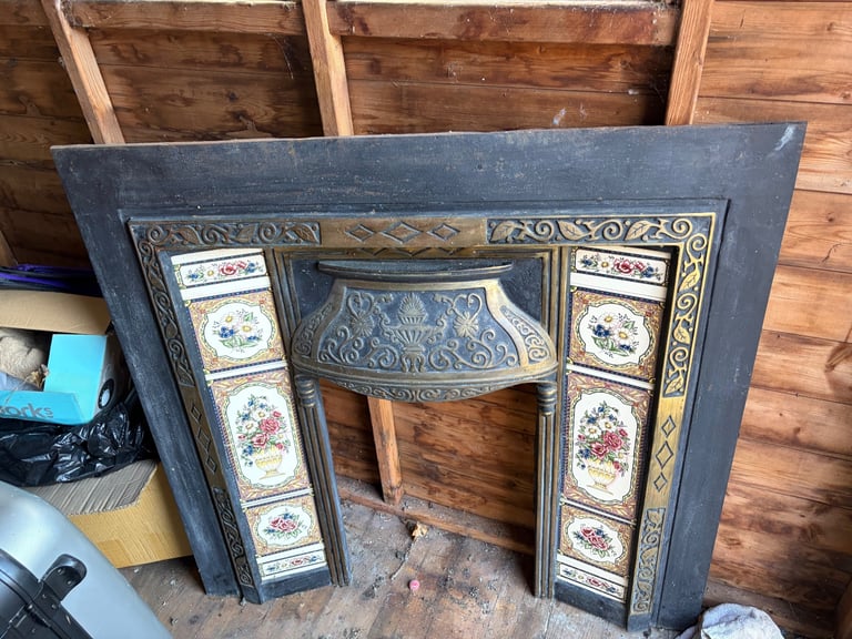 image for Victorian cast iron fireplace surround 
