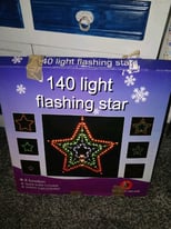 Christmas star 140 lights flashing