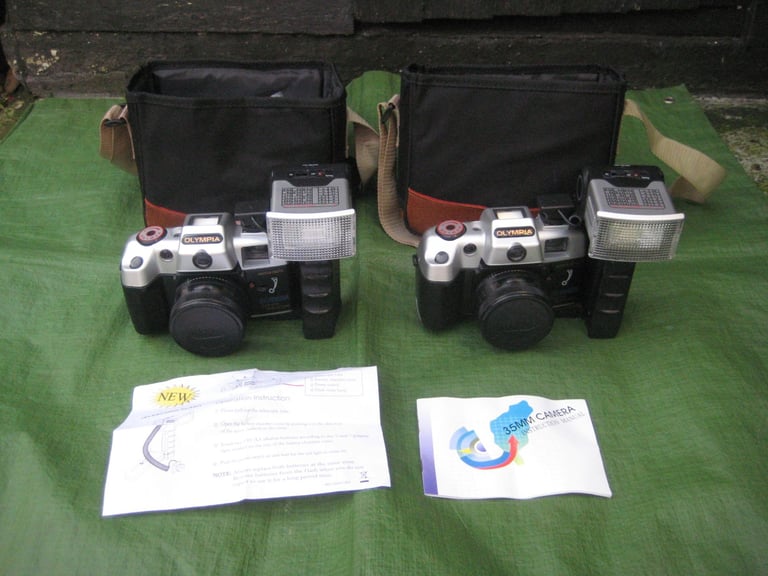 2 BRAND NEW Olympia DL2000A Motor Driven Red Eye Reduction Film Camera with Flash for £10.00 Each