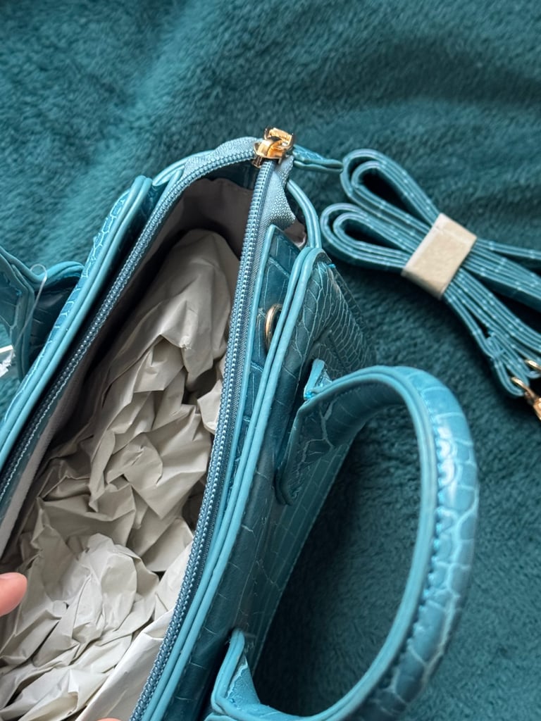 Blue leather Tote bag 