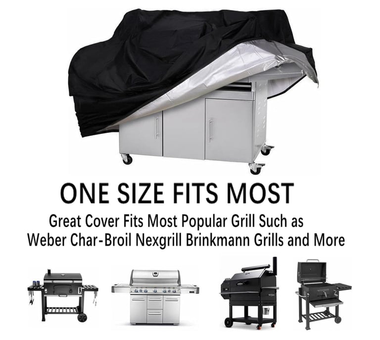 Grill Cover, Waterproof BBQ Grill Cover, 58 inch Rip-Proof and Anti-UV Barbecue Cover 