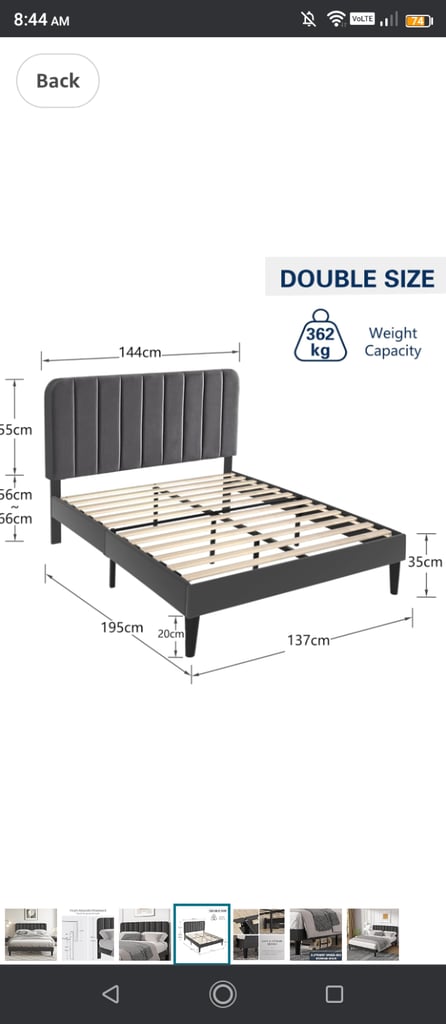Double bed frame barely used 