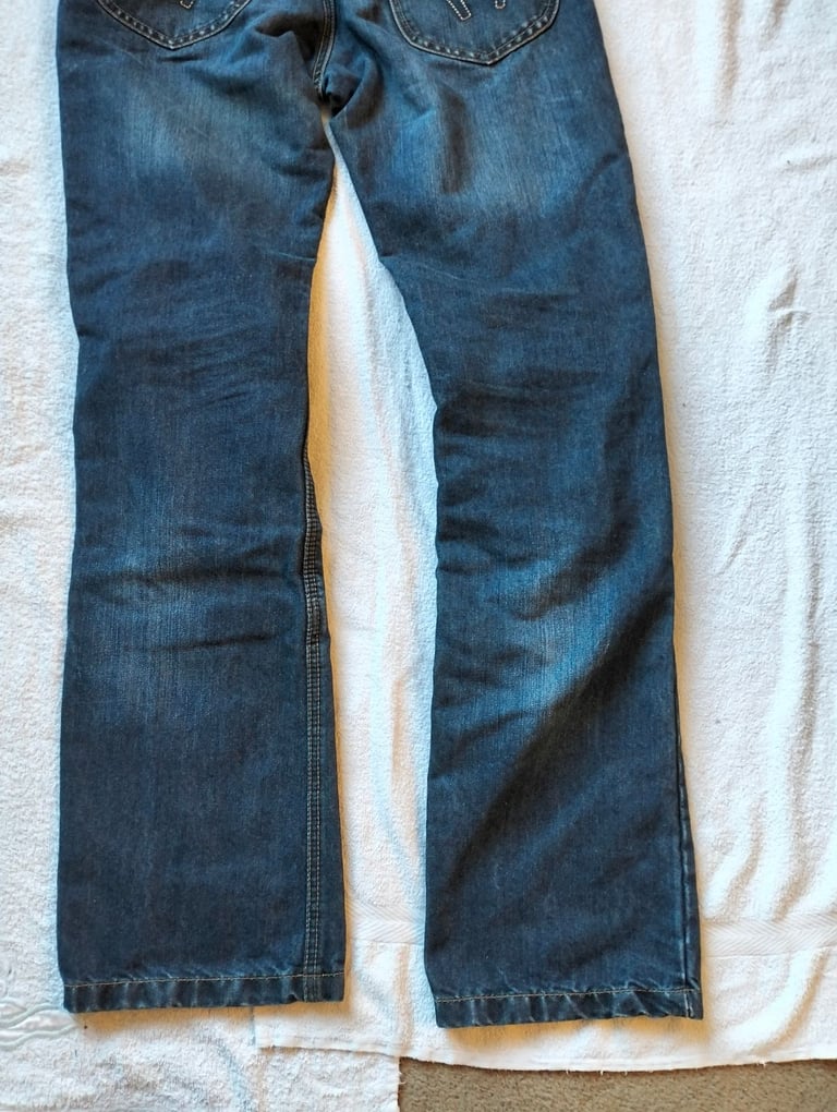 Held Mens Blue Motorcycle Aramid Lined Jeans Trousers Size M W32 L34 D30 Armour