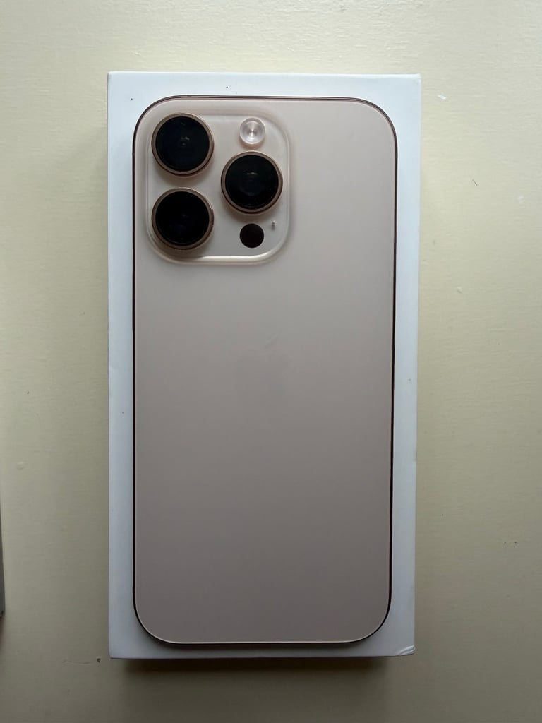 image for iPhone 16 Pro Desert Titanium 128GB Unlocked + Screen Protectors
