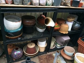 Pots for plants and decorative ceramic dishes baking trays