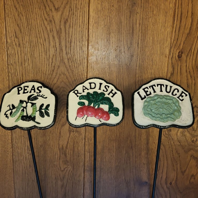 Cast Iron Vegetable Signs x 3 Brand New 