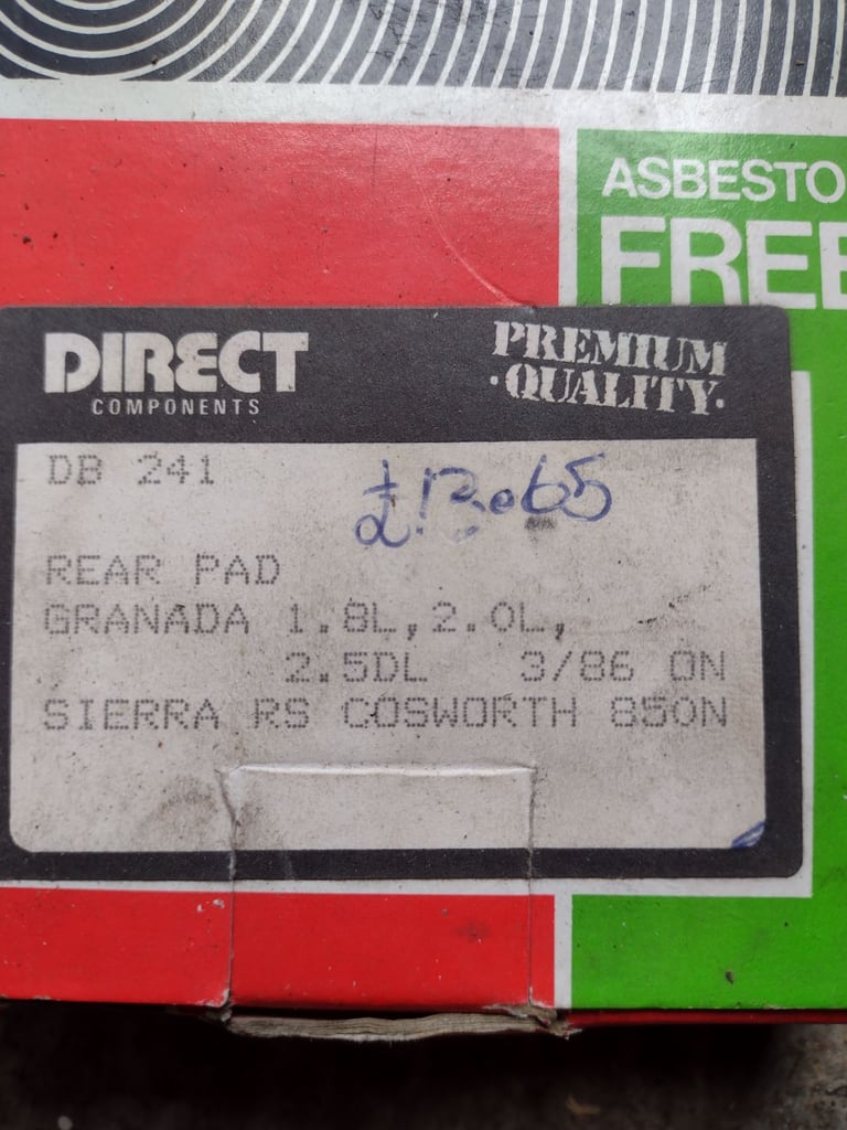 image for Ford Sierra RS Cosworth rear brake pads