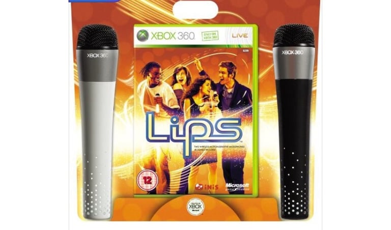  XBox 360 🎤 Game with 2 wireless microphones plus 2 games,Lips & The X factor
