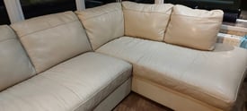 Corner Cream Leather Sofa