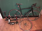 Trek Road Bike, Madone 2.1, indoor trainer &amp; training wheel, foot pump