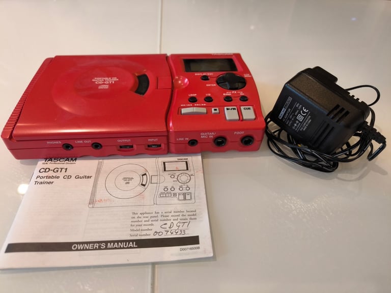 image for TASCAM CD-GT1 Portable CD Guitar Trainer with Power Supply, Instructions & Spare CD's